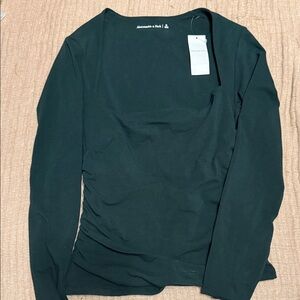 Abercrombie & Fitch Dark Green Long Sleeve Top